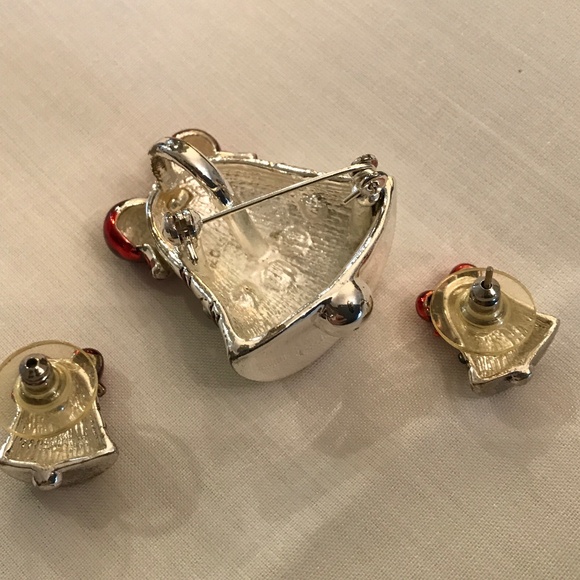 Christmas Bell Brooch/Pendant with Marching Earrings - Picture 2 of 3